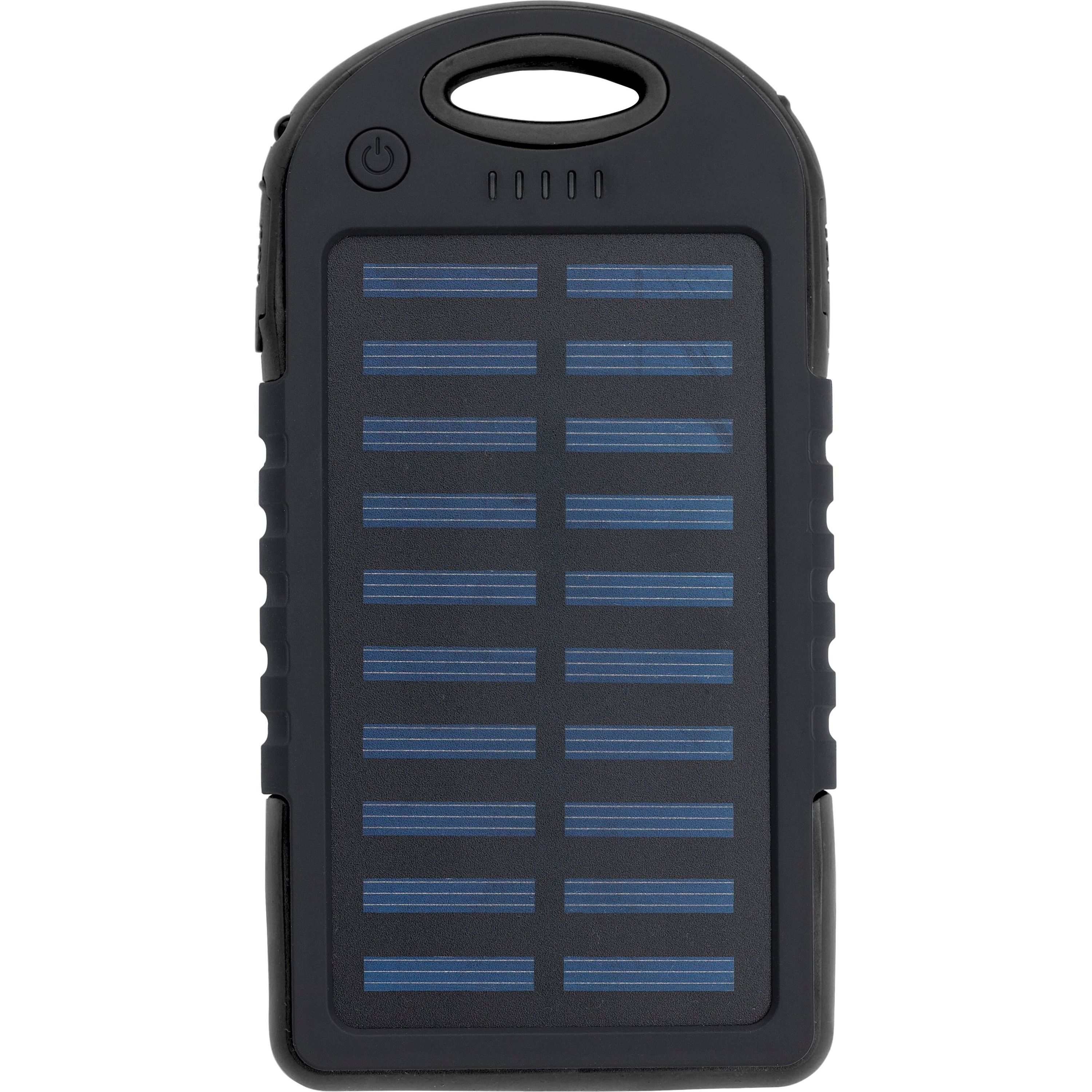 Gummierte ABS Solar-Powerbank Arin - schwarz-176