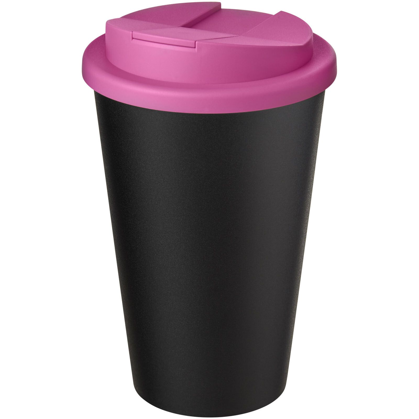 Americano Eco 350 ml recycelter Becher mit auslaufsicherem Deckel - rosa -  schwarz-959