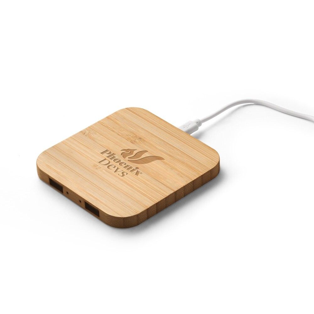 DALTON Superschnelles 15W wireless Ladegerät aus Bambus - natur-302