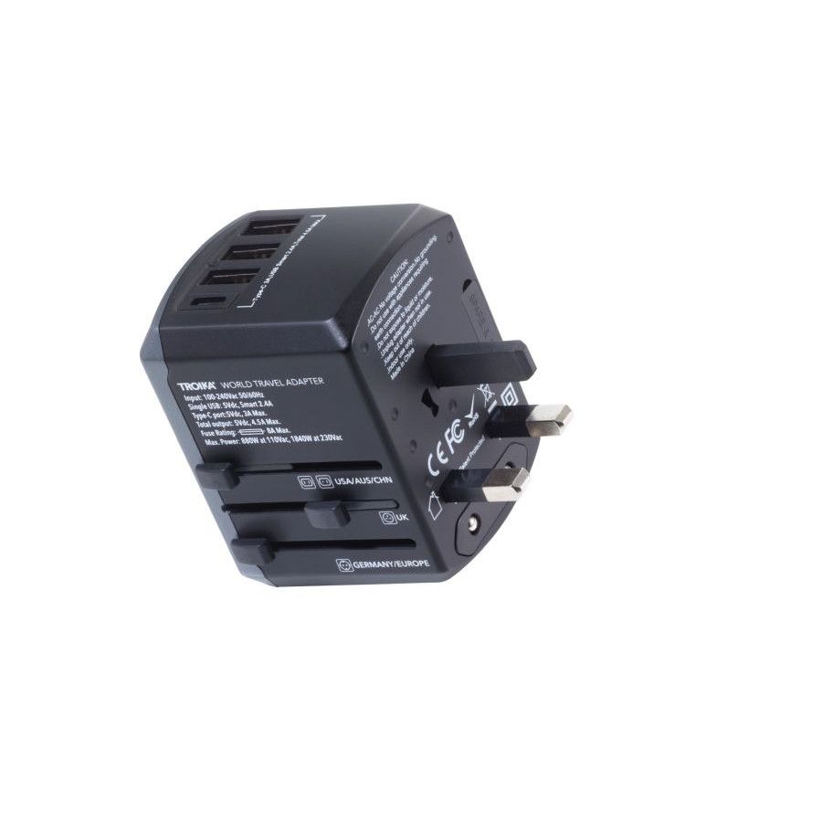 Troika Reiseadapter-Set Troika WORLD TRAVEL ADAPTER - grau - schwarz-419