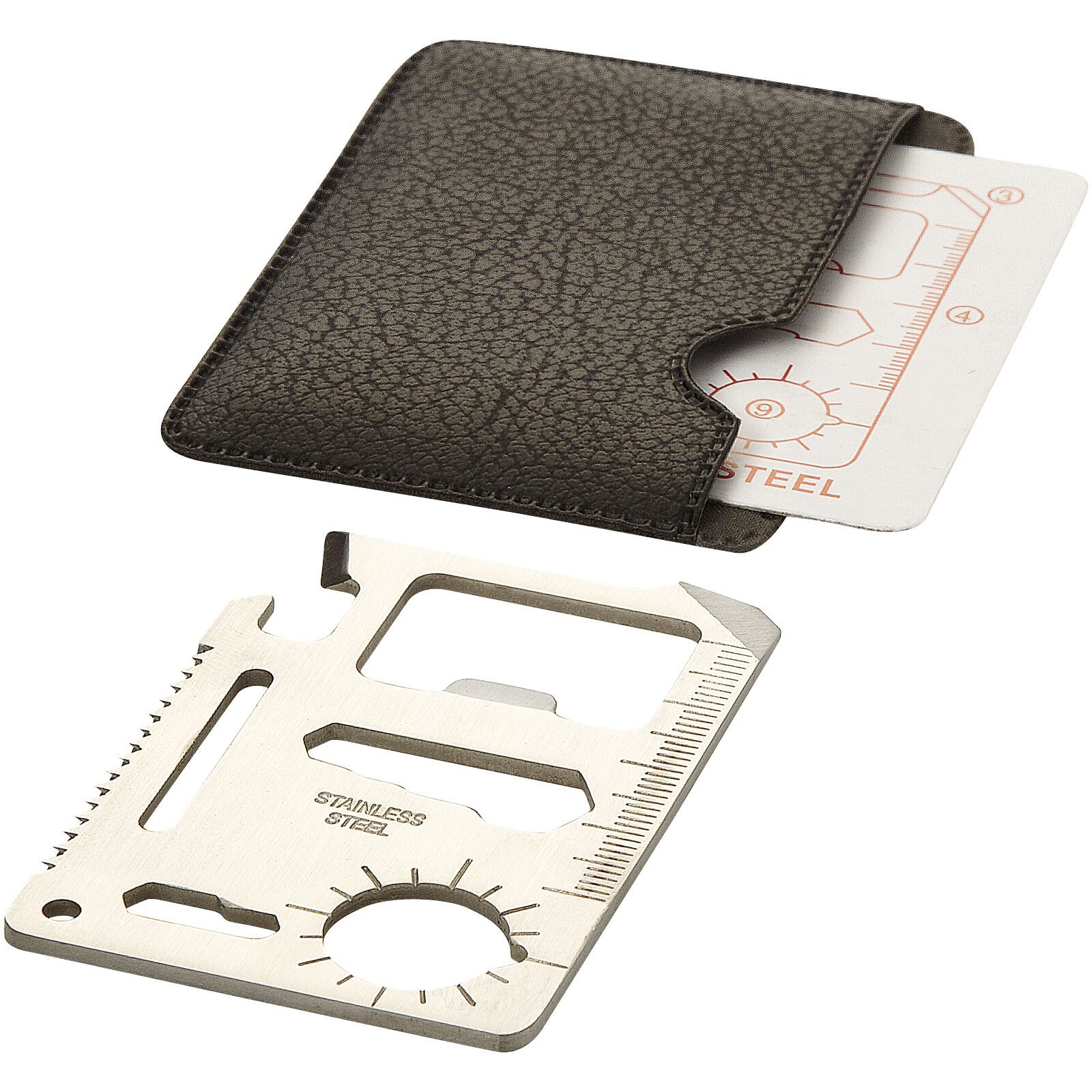 Saki Taschen Werkzeugkarte mit 15 Funktionen - silber -  schwarz-156