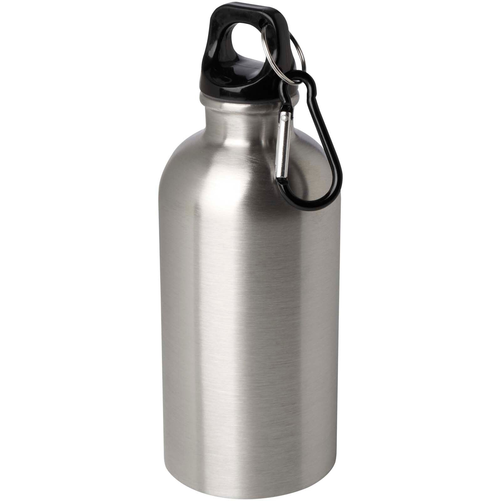 Oregon 400 ml RCS-zertifizierte, einwandige Trinkflasche aus Edelstahl mit Karabinerhaken - silber-894
