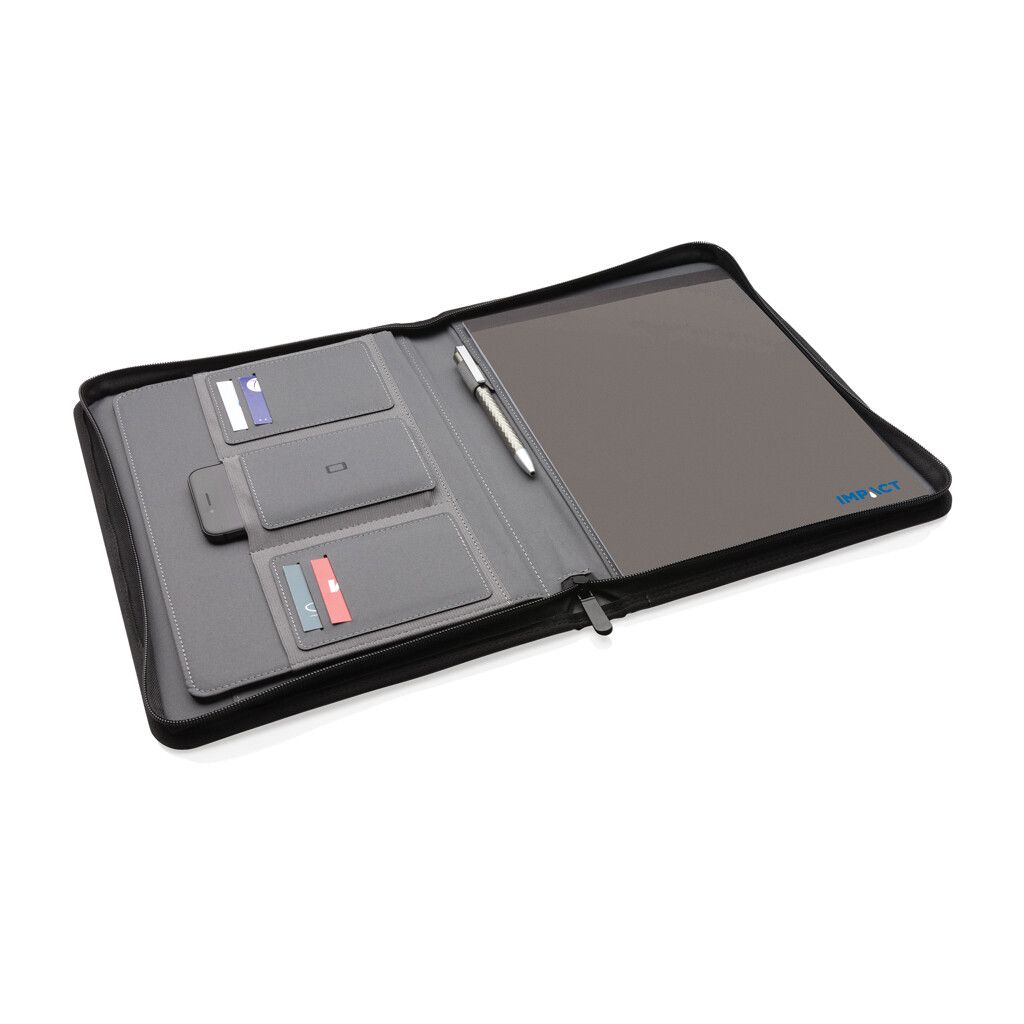 Impact AWARE™ RPET A4 Portfolio mit Reißverschluss - anthrazit-100