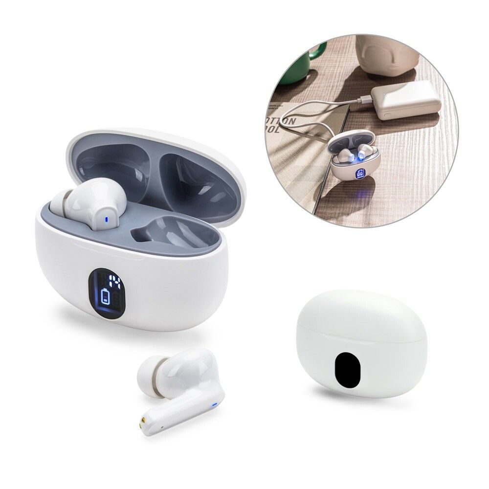 CAETANO Wireless Earphones aus recyceltem ABS (100% rABS) 4 Std. Akku - weiß-193