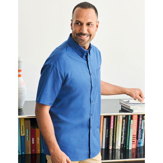 Men's Short Sleeve Classic Oxford Shirt - bright navy-98