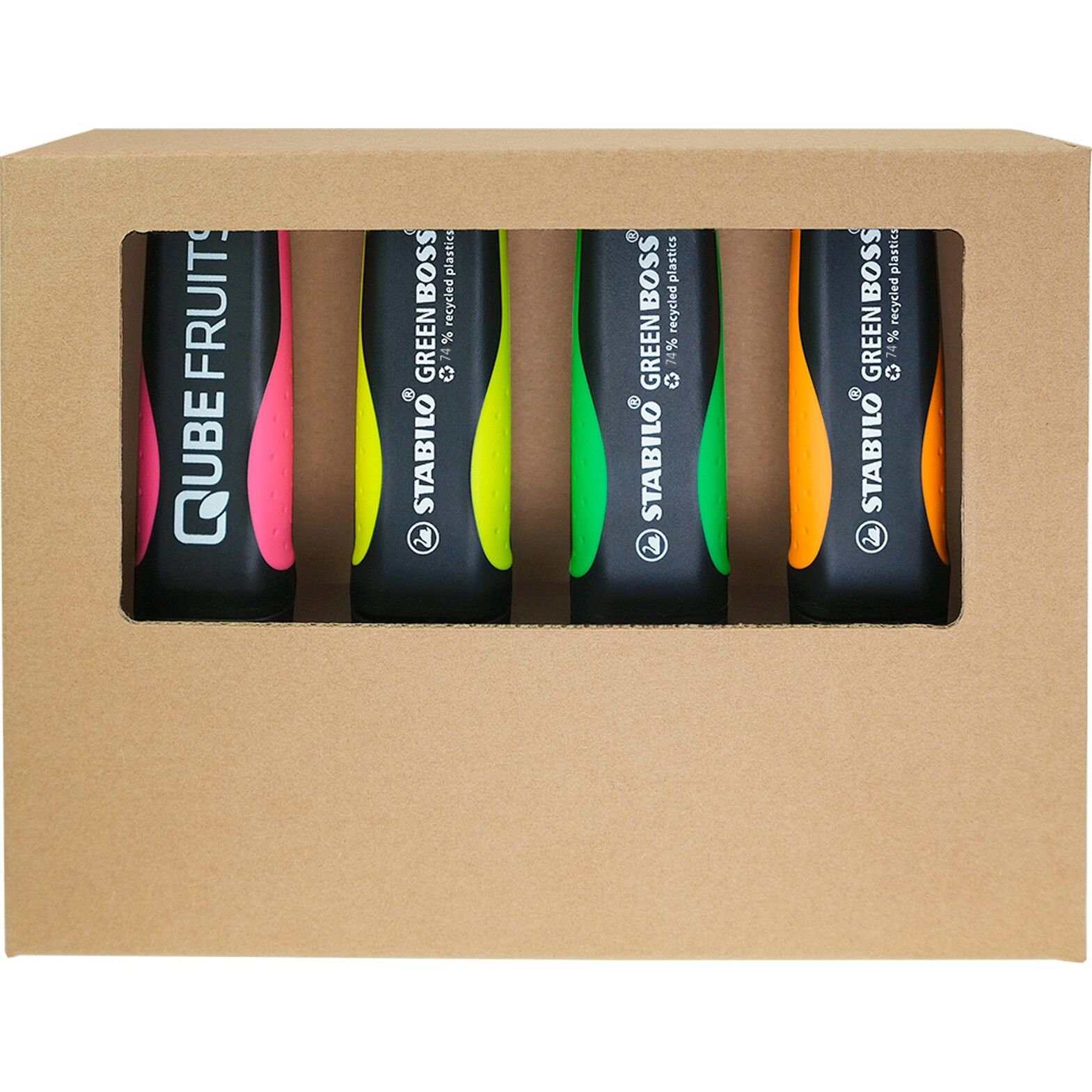 STABILO GREEN BOSS 4er Tisch-Set Leuchtmarkierer - weiß-756