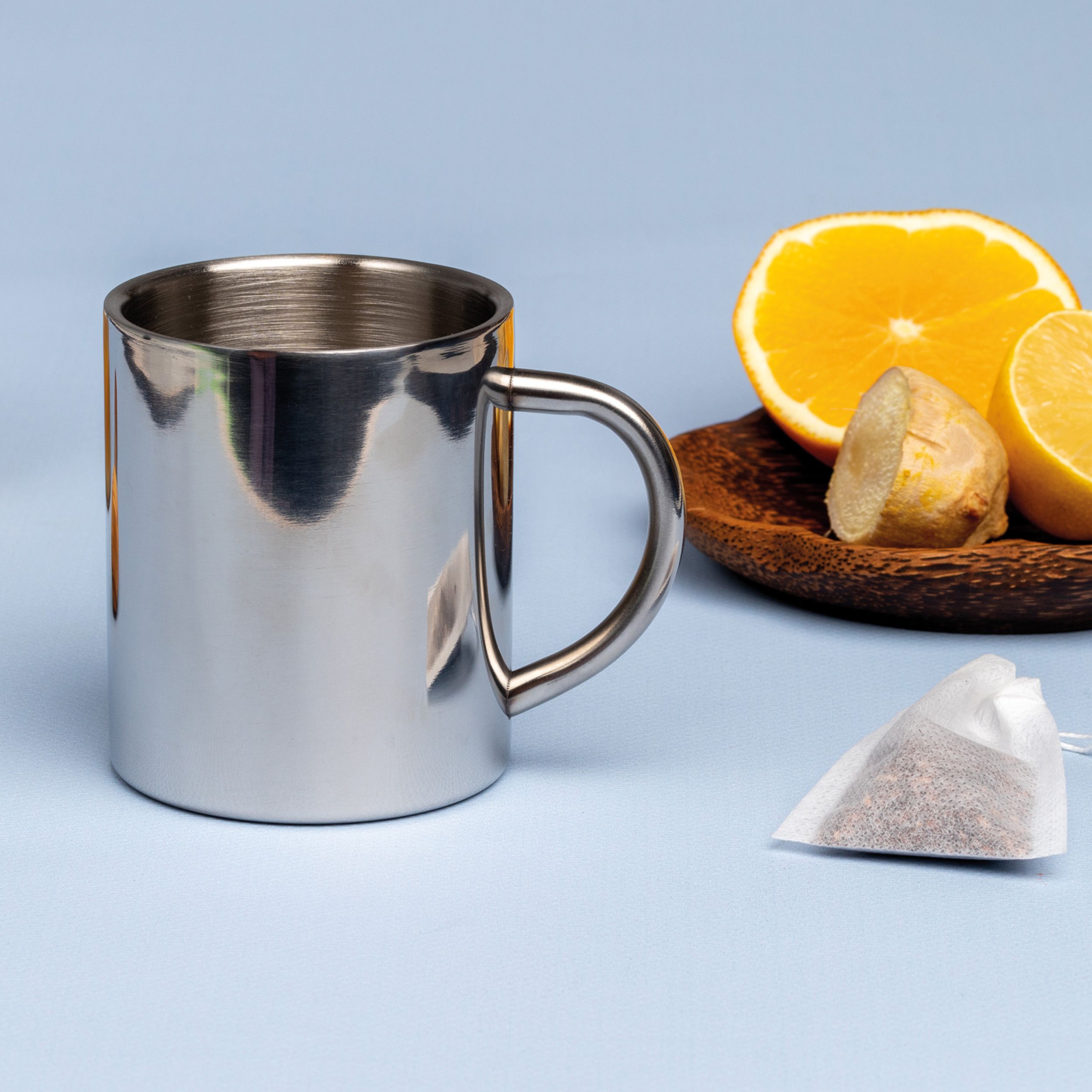 Vakuum Tasse aus Edelstahl, 300ml - silbergrau-169