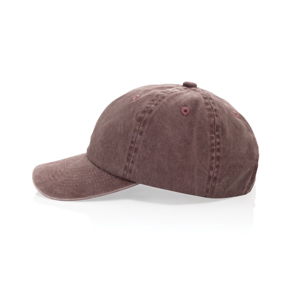 BEAU AWARE™ Washed 6-Panel Kappe aus 270gr/m² Baumwolltwill - maroon-522
