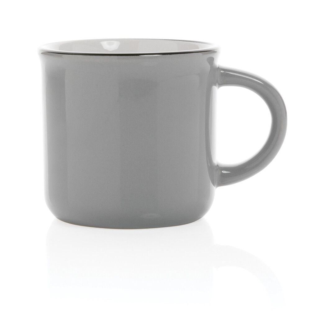 Vintage Keramiktasse, 280ml - grau-708