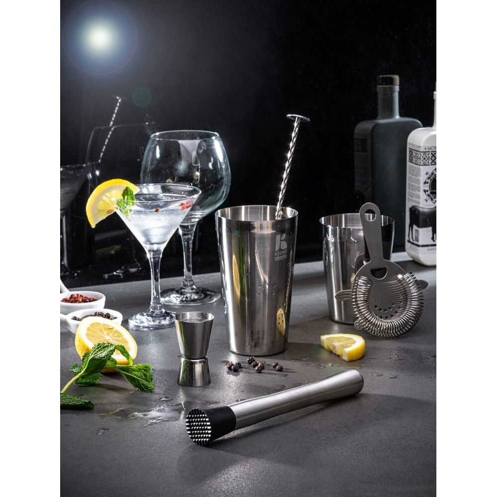 BRAMBLE Cocktail-Set aus Edelstahl bestehend aus 6 Teilen - silber-722