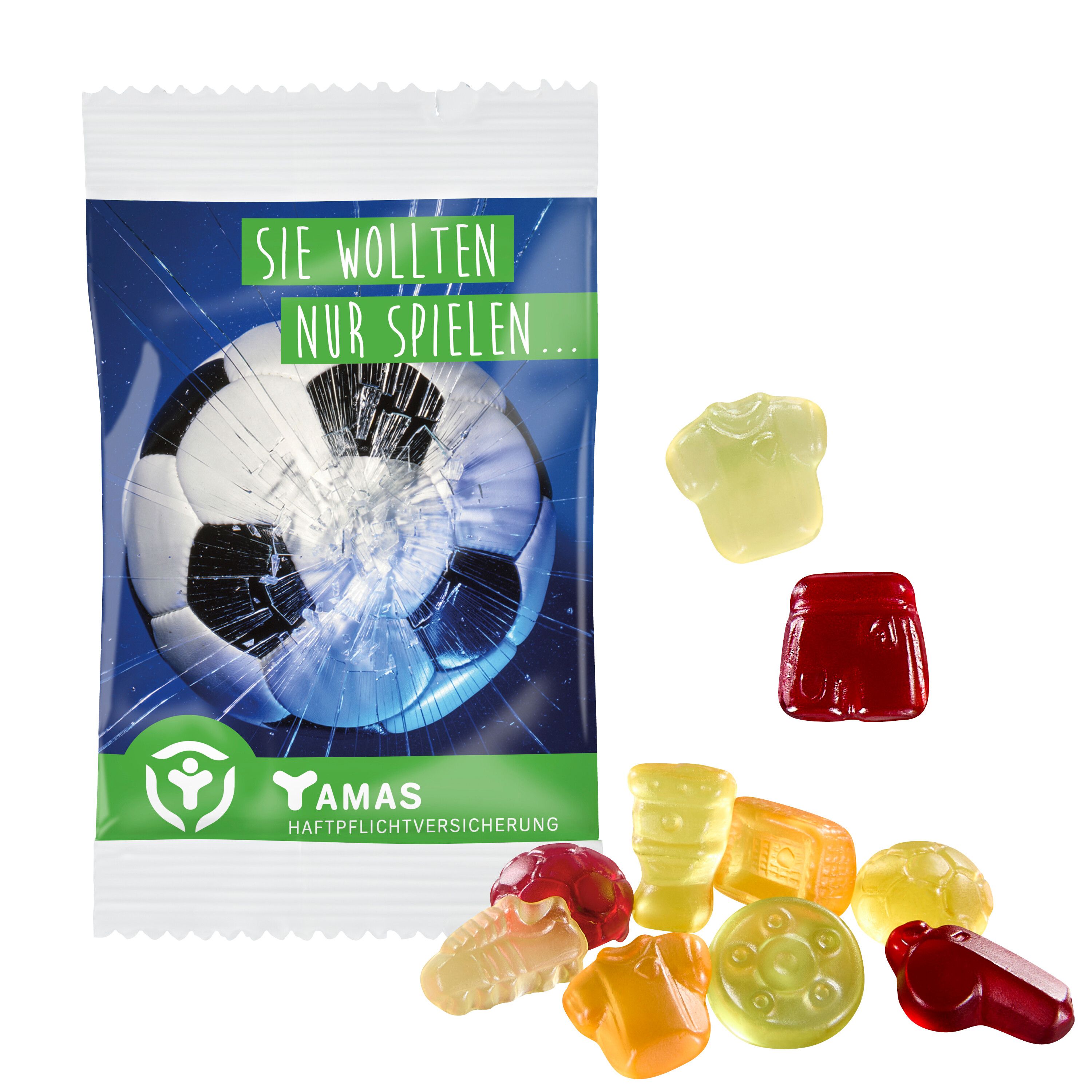 Fruchtgummi STANDARD-Formen 15 g im kompostierbaren Tütchen-408