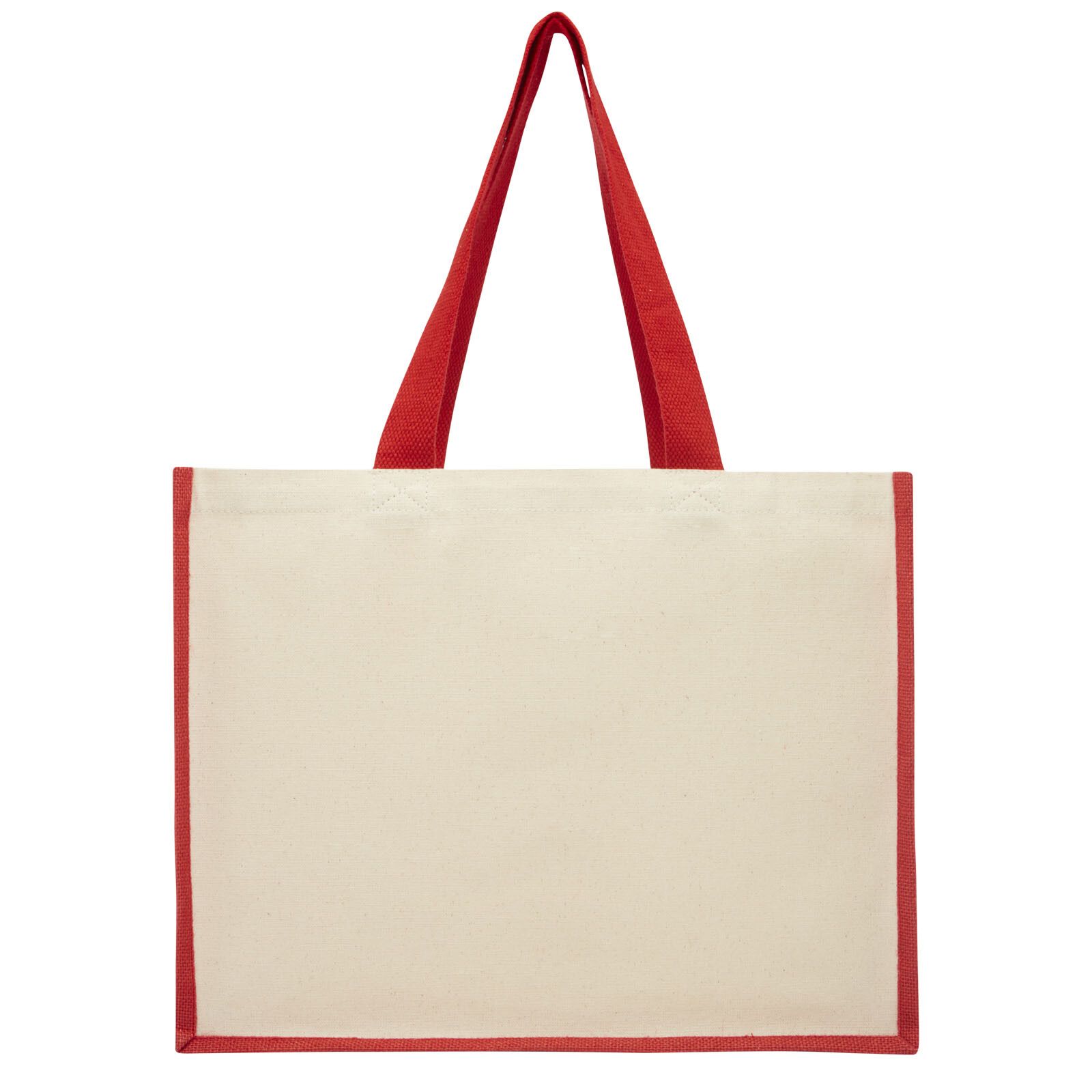 Varai 320 g/m Canvas und Jute Einkaufstasche 23L - rot-802