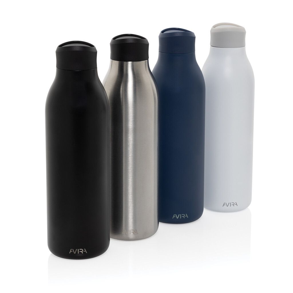 Avira Alok 360 Klick-Wasserflasche aus RCS rec. Stahl, 600ml - silber-525