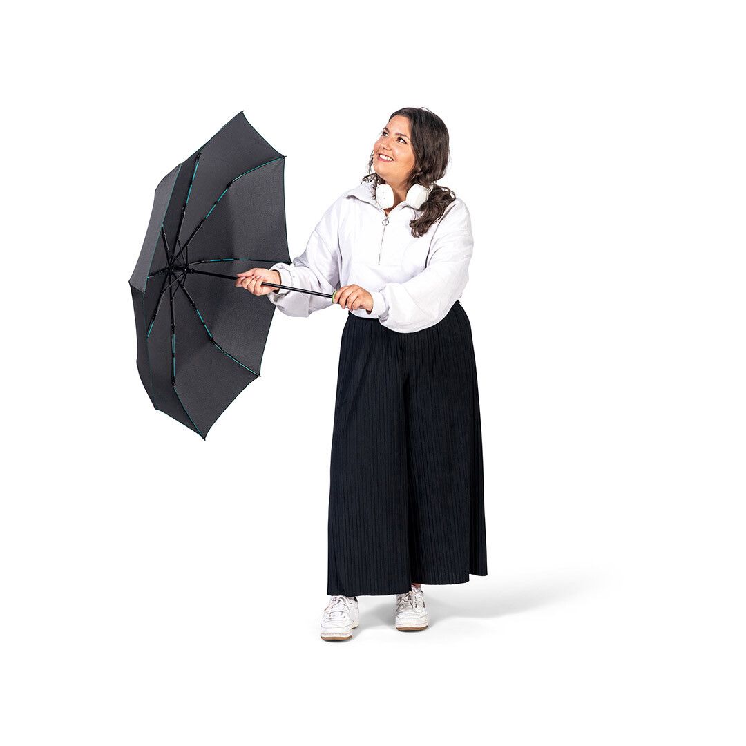 Taschenschirm FARE® AC Mini Style Ø94 cm - schwarz - petrol-204