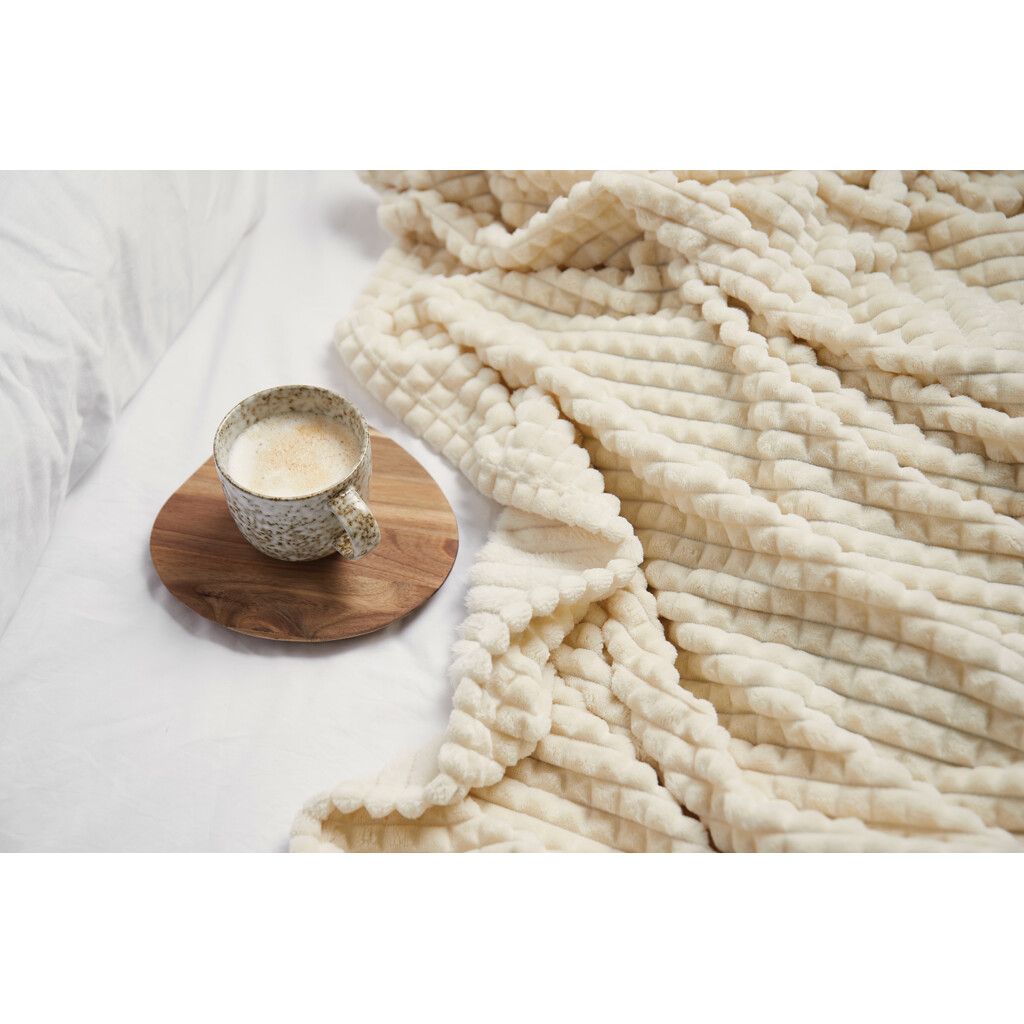 VINGA Branson Decke aus GRS recyceltem PET - beige-601