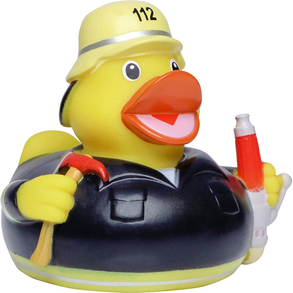 Quietsche-Ente Feuerwehr - bunt-547