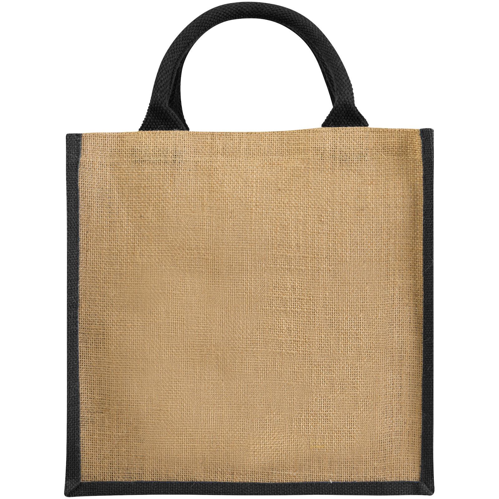 Chennai Jute Tragetasche 16L - natur -  schwarz-257