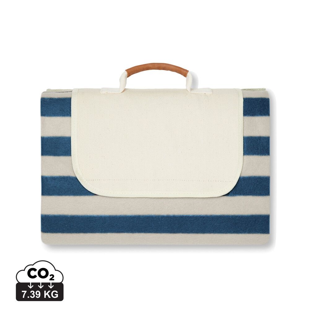 VINGA Alba große GRS rPET Picknickdecke - navy blau-623
