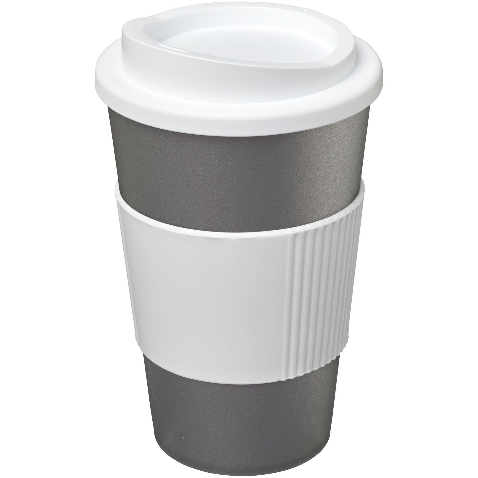 Americano 350 ml Isolierbecher mit Schutzring - silber -  weiss-505