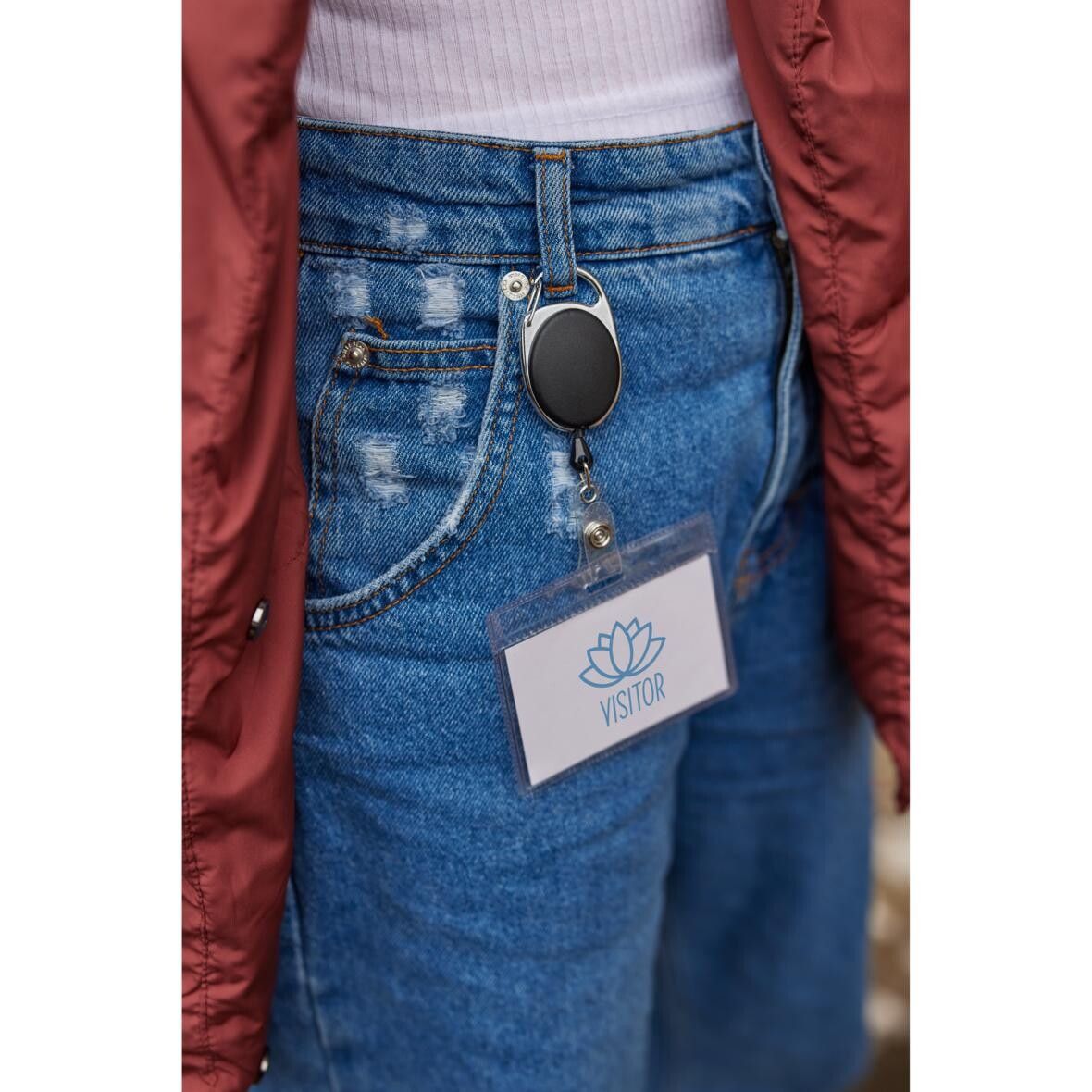 Ausweishalter Badge - schwarz - silber-805