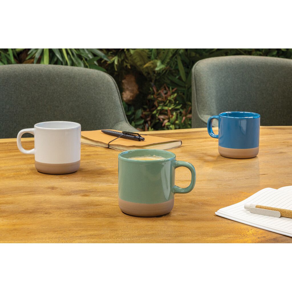 Becher aus glasiertem Keramik, 360ml - weiß-622