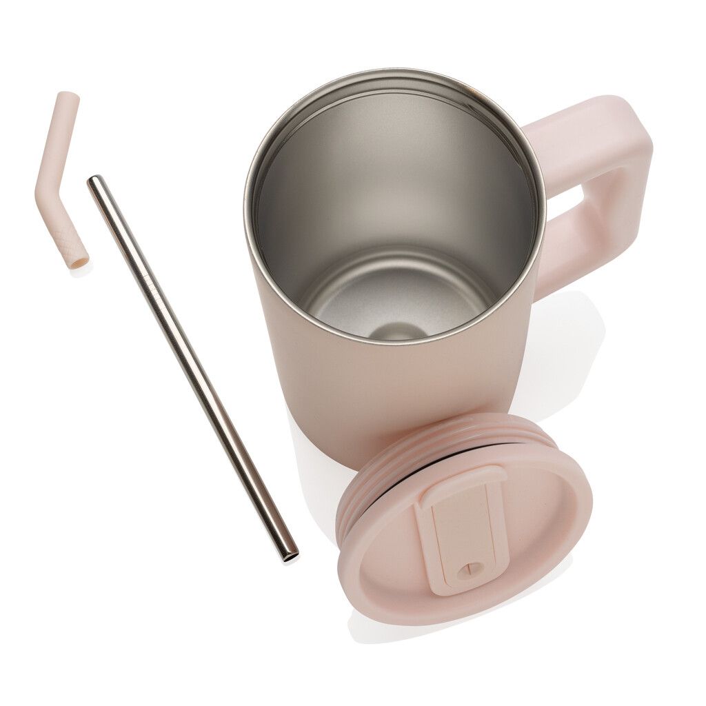 Cube Becher aus RCS recyceltem Stahl 800ml - rosa-301