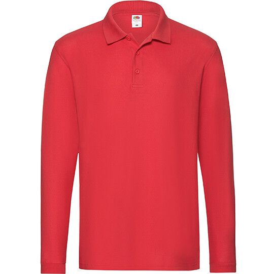 Premium Long Sleeve Polo - red-115