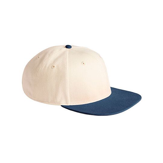 Contrast Flat Peak 6 Panel Cap - natural - navy-124