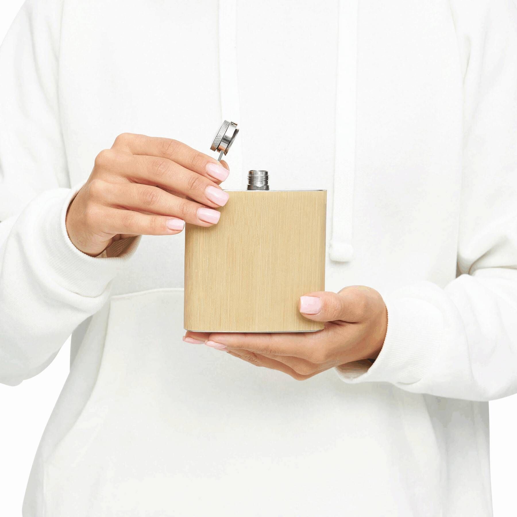 Flachmann BAMBOO STYLE - braun - silber-47