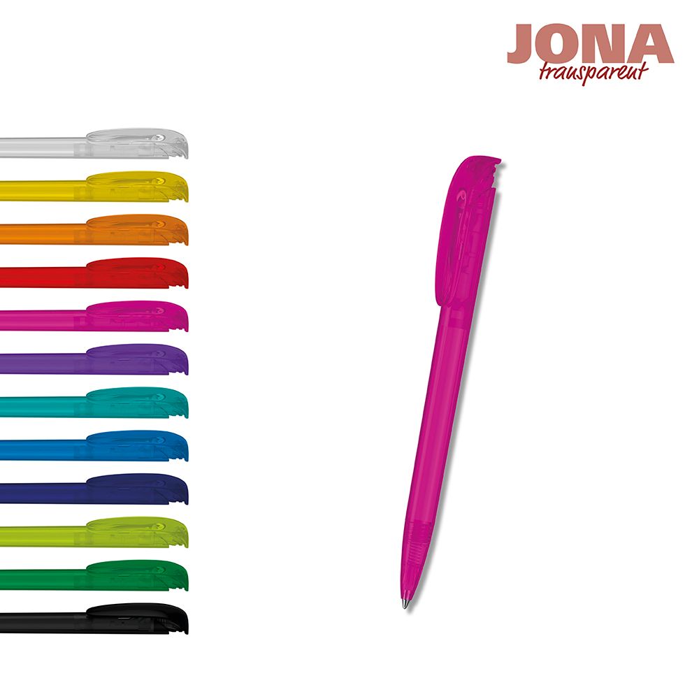 Druckkugelschreiber Jona transparent - dunkelblau transparent-145