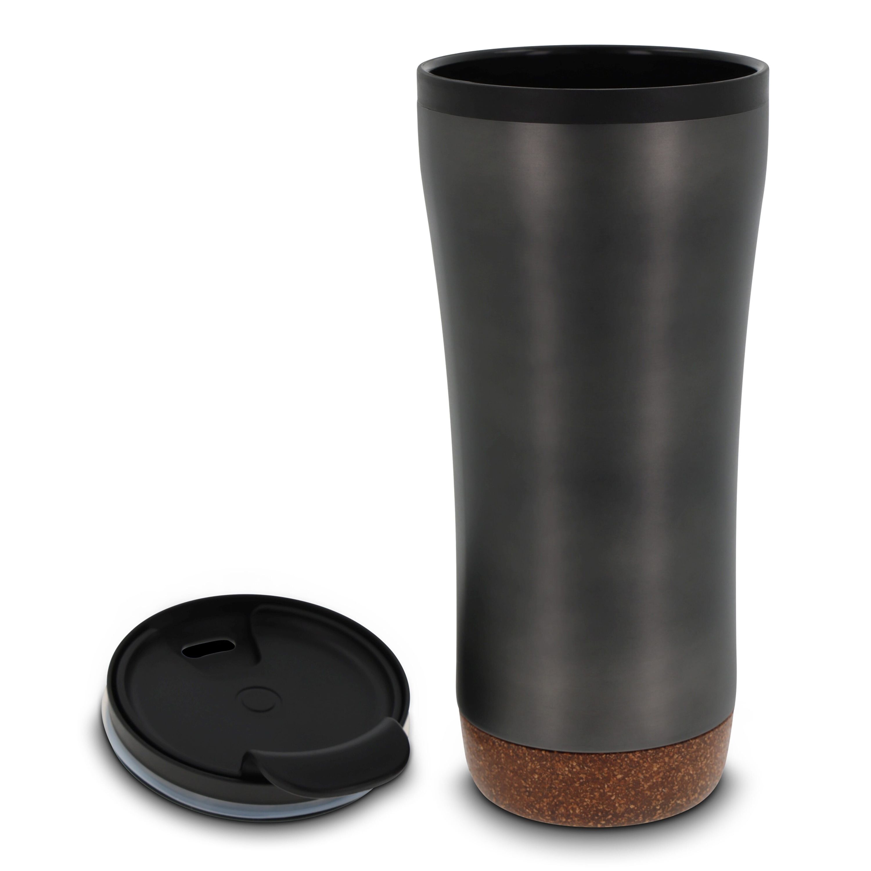 Doppelwandiger Becher mit einem Korkboden 480ml - gun metal - dark-138