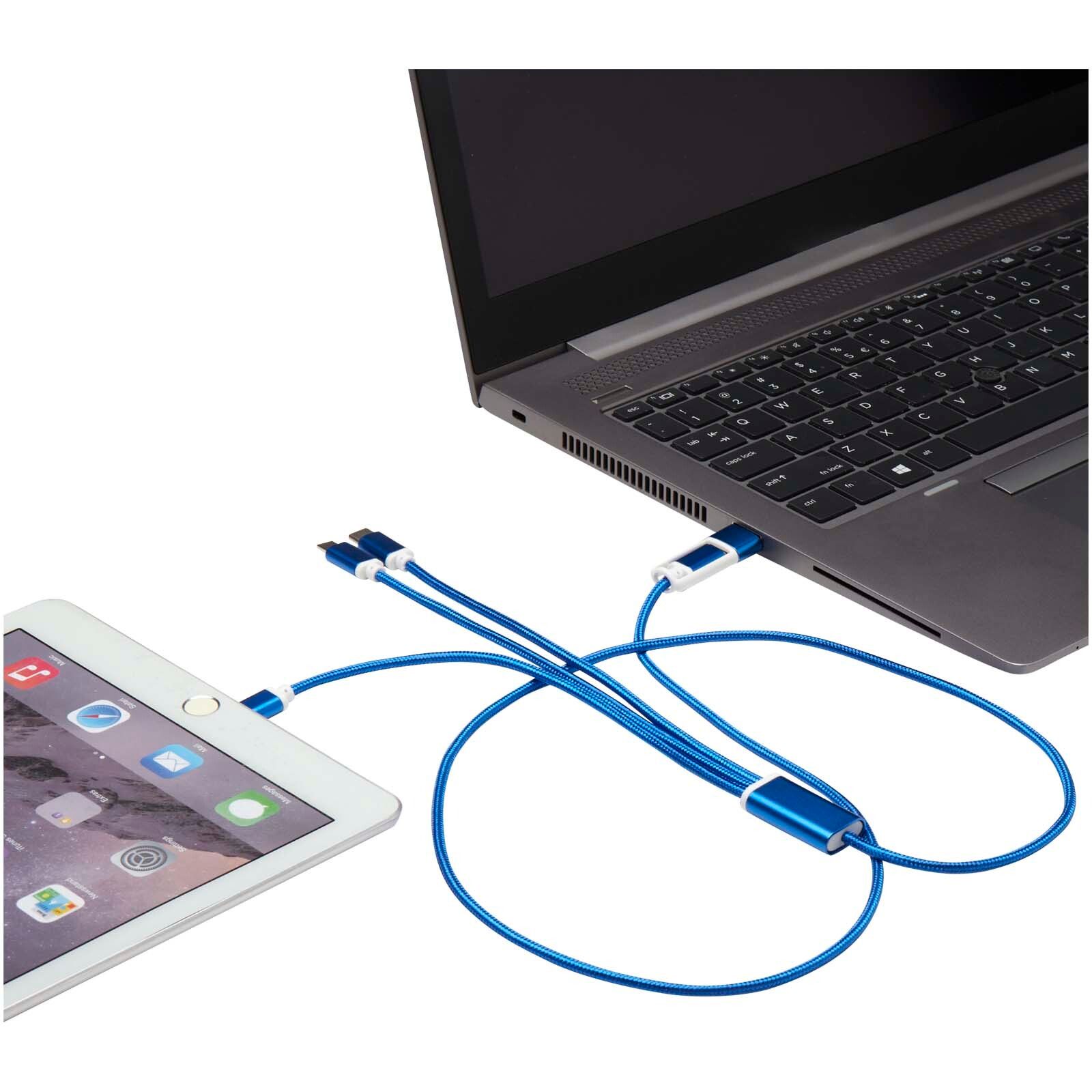 Versatile 5-in-1 Ladekabel aus recyceltem Aluminium - royalblau-90