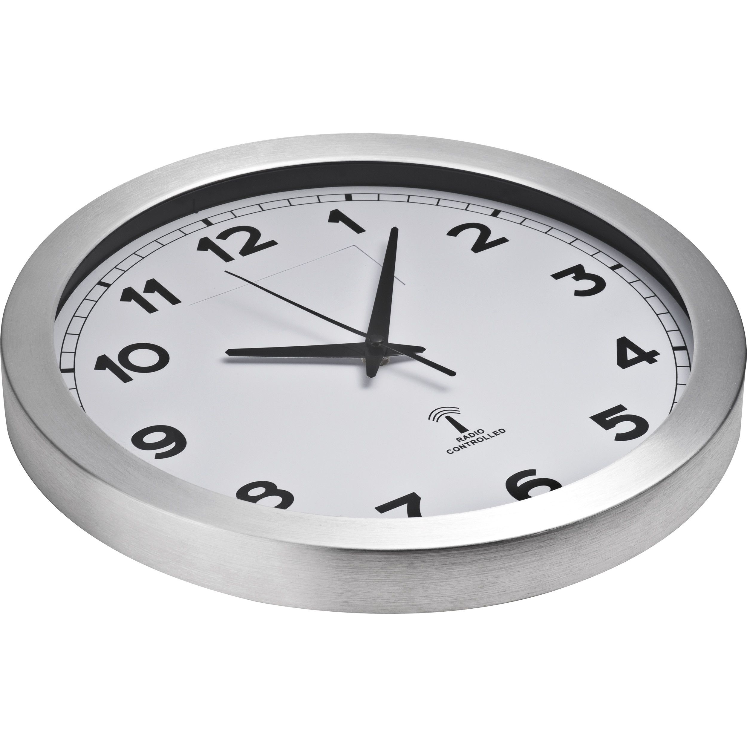Funk Wanduhr aus Metall - weiß-3