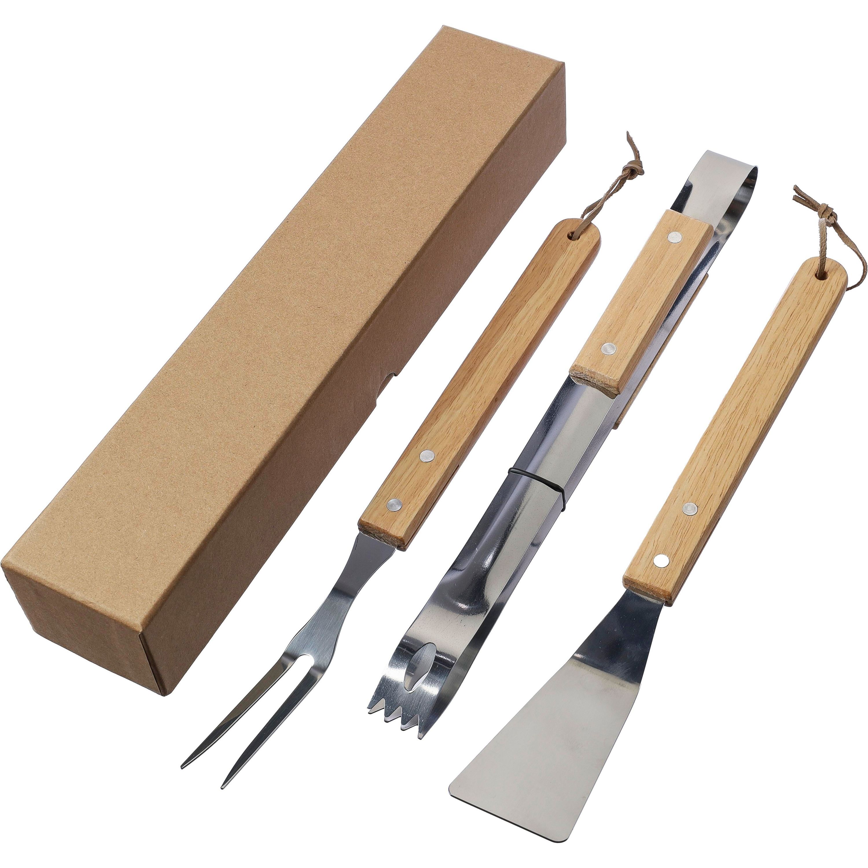 Grill-Set aus Edelstahl Kaitlyn - braun-844