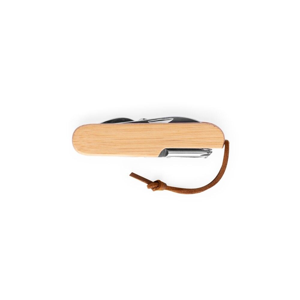 RYKER Multifunktionales Taschenmesser aus Bambus mit PU-Griff - natur-835