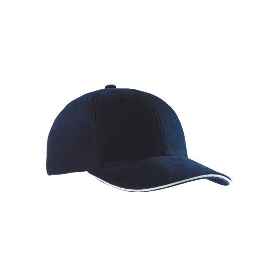 6-Panel Sandwich Cap - navy - white-678