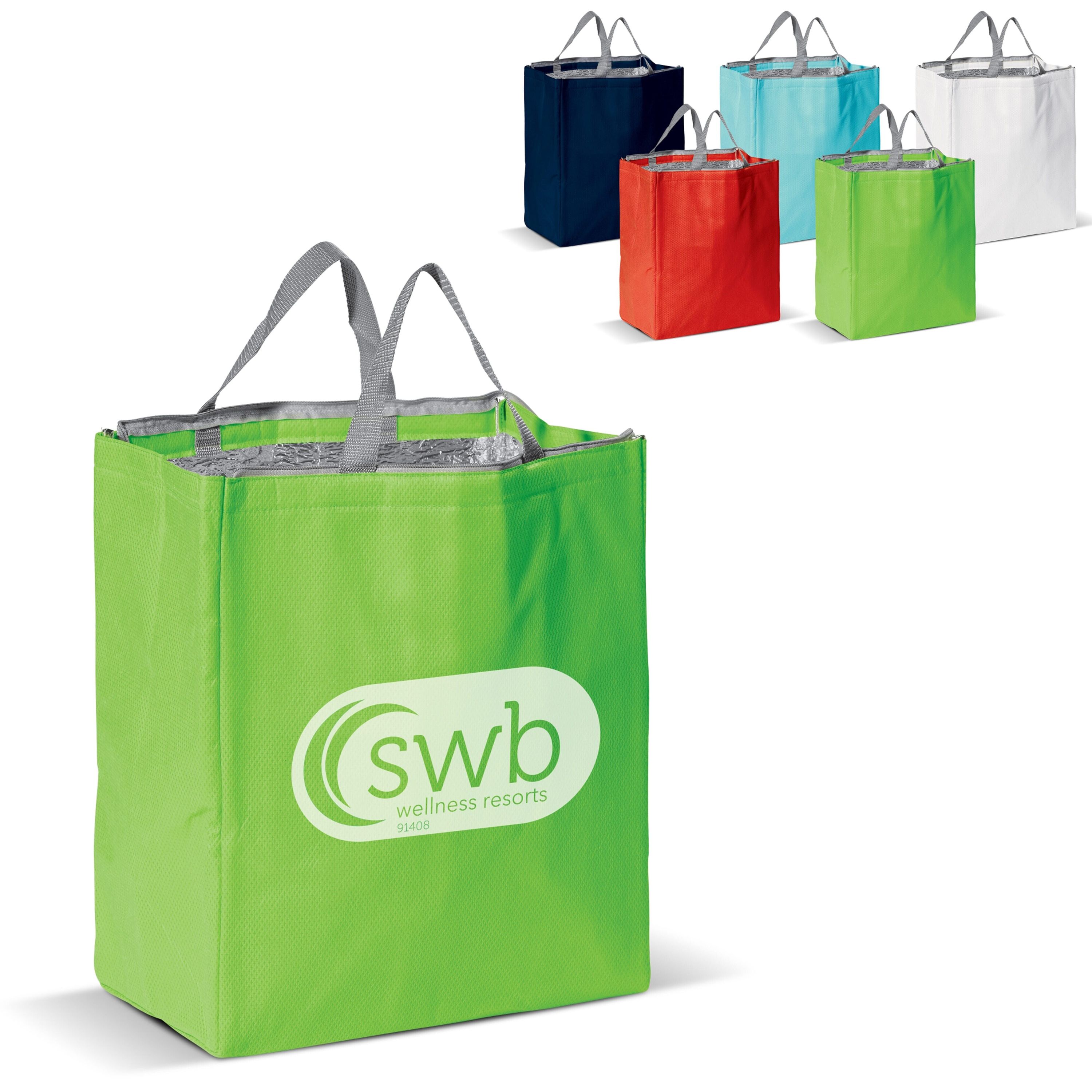 Große Kühltasche aus Non Woven 32.5 x 19.5 x 39 cm, 100 g/m² - weiss-24