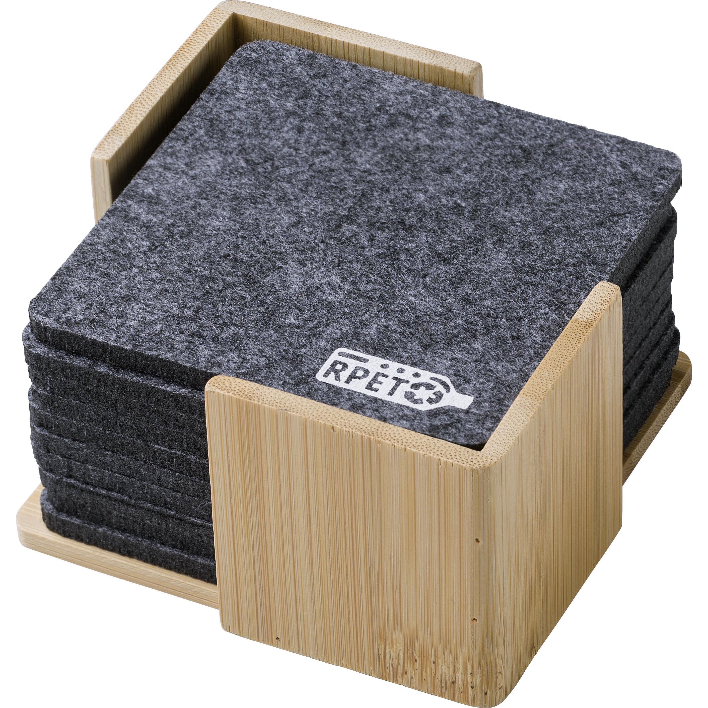 rPET-Filz-Untersetzer-Set Lawrence - grau-415