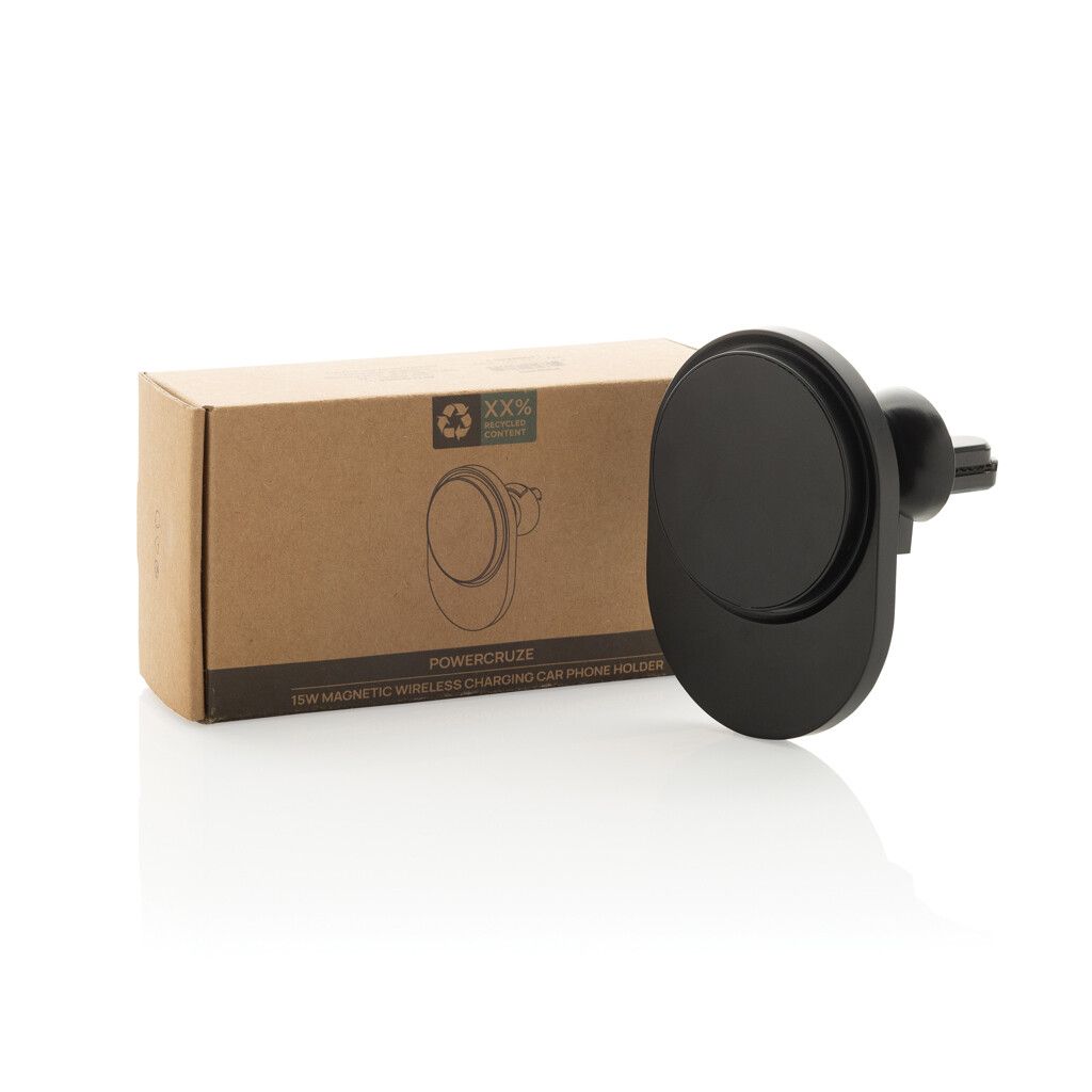 PowerCruze magnetischer 15W Autohalter aus RCS rec. ABS - schwarz-607