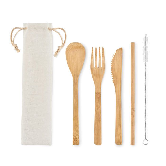 Besteck-Set Bambus SETSTRAW - beige-176