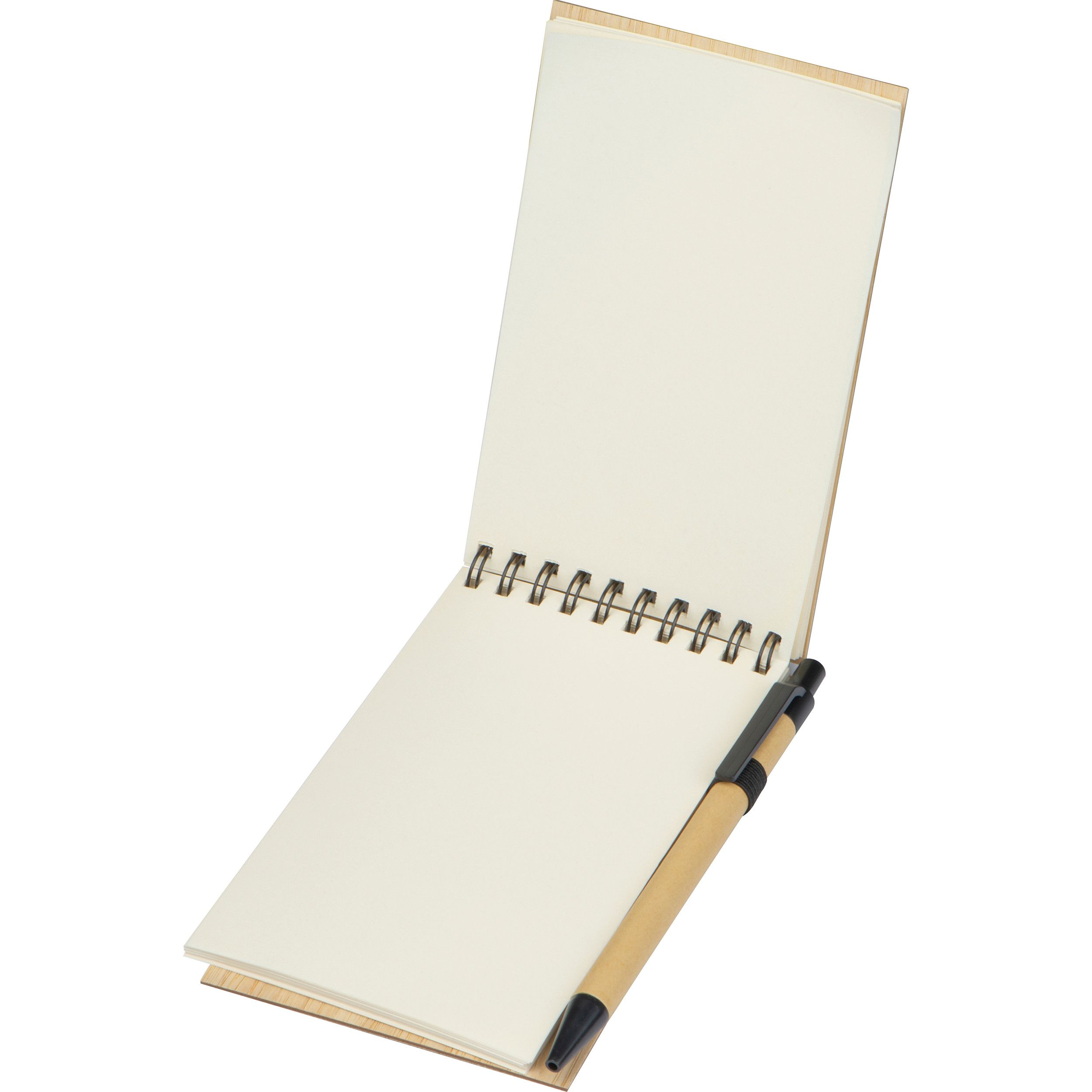 Notizbuch mit Bambuscover - beige-148