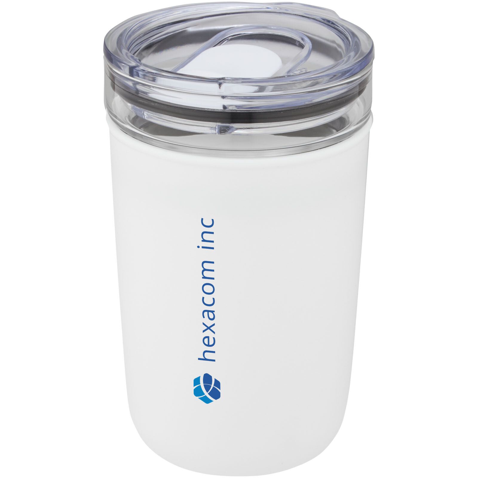 Bello 420 ml Glasbecher mit Außenwand aus recyceltem Kunststoff - weiss-786