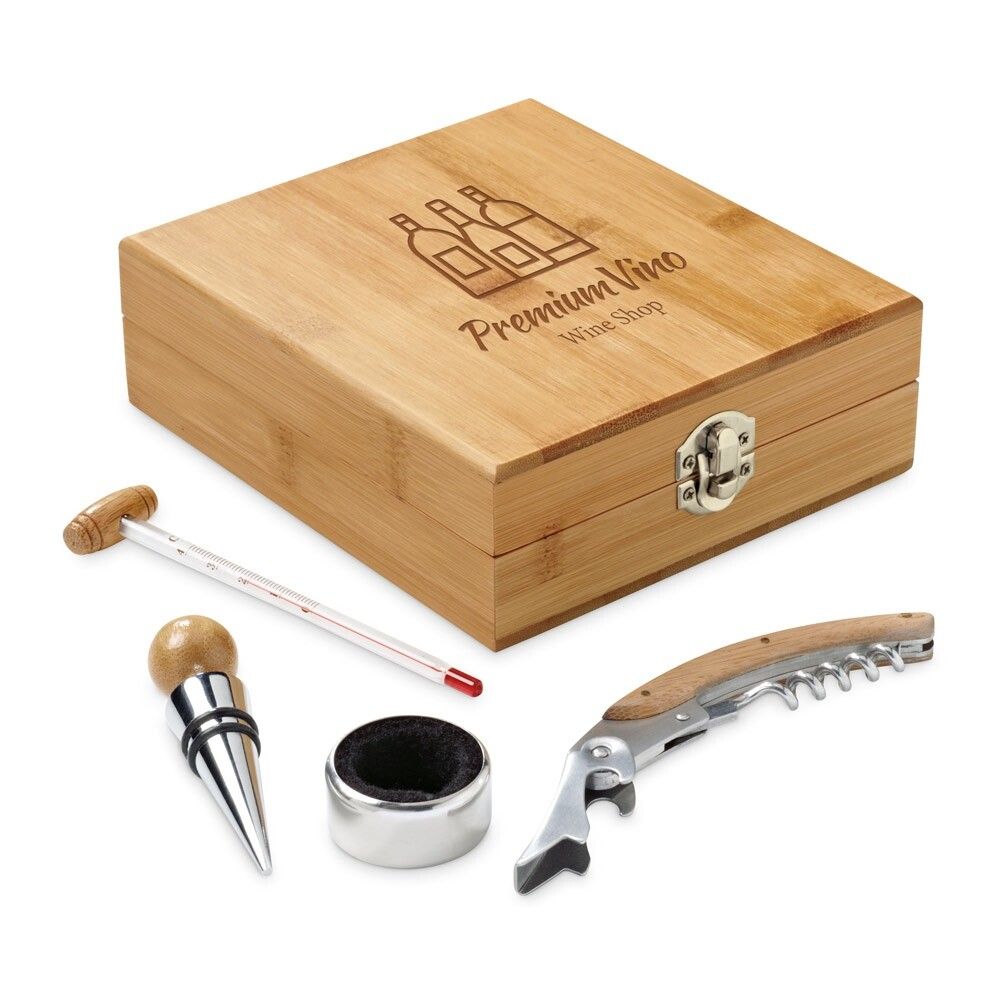 CABERNET Weinset aus Bambus, Zink und Edelstahl - natur-153
