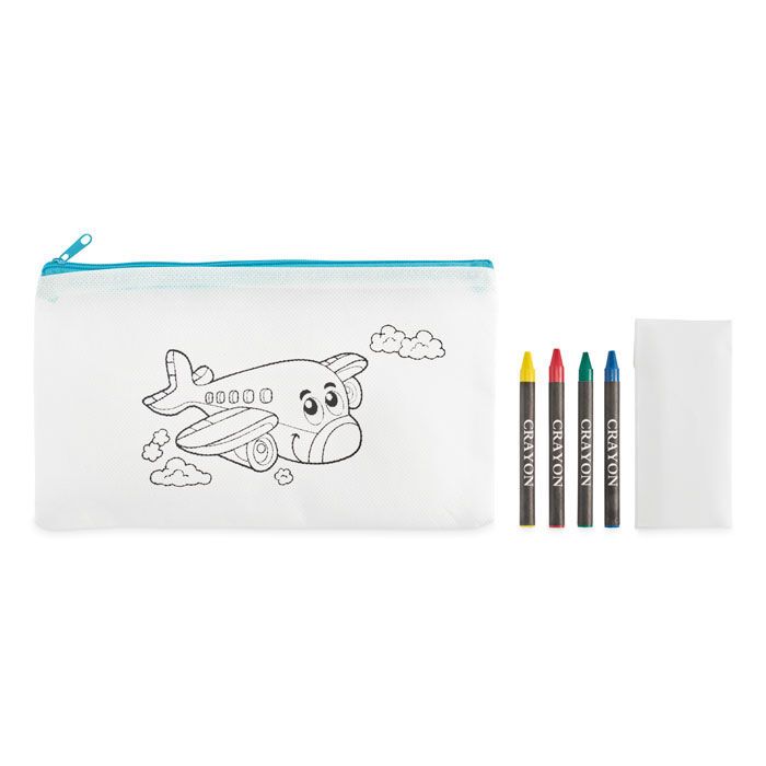Schlampermäppchen mit Stiften CRAY - babyblau-617
