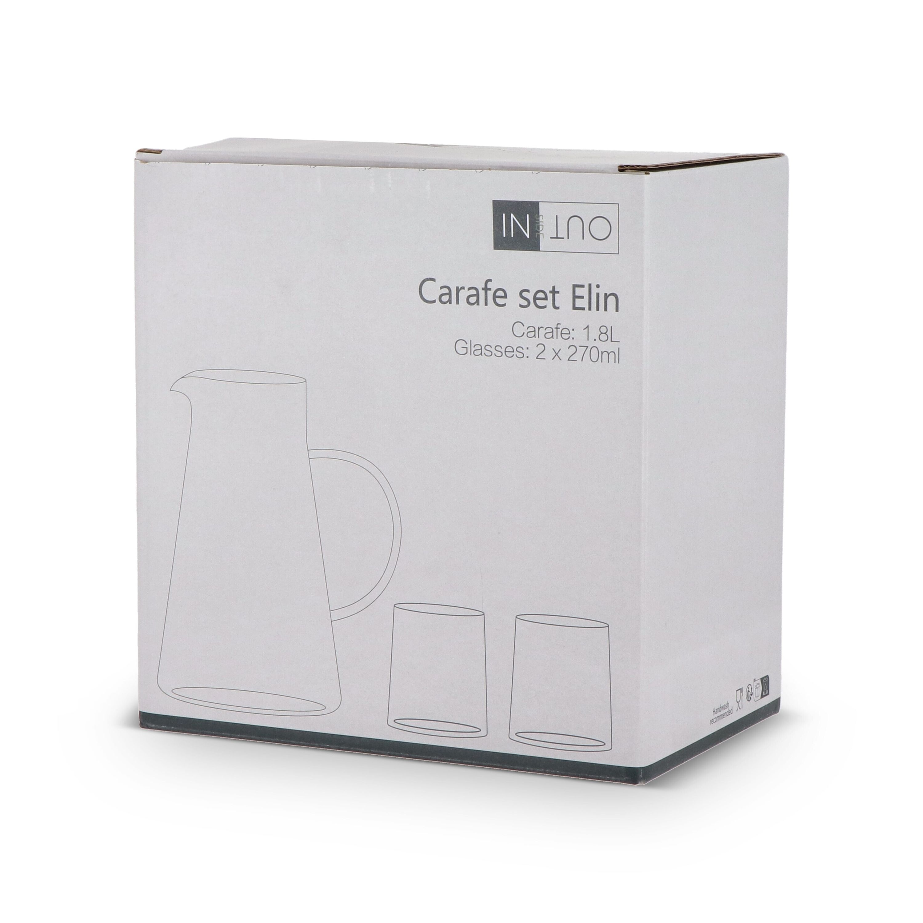 InSideOut Karaffe Elin mit 2 Gläsern  - transparent-997