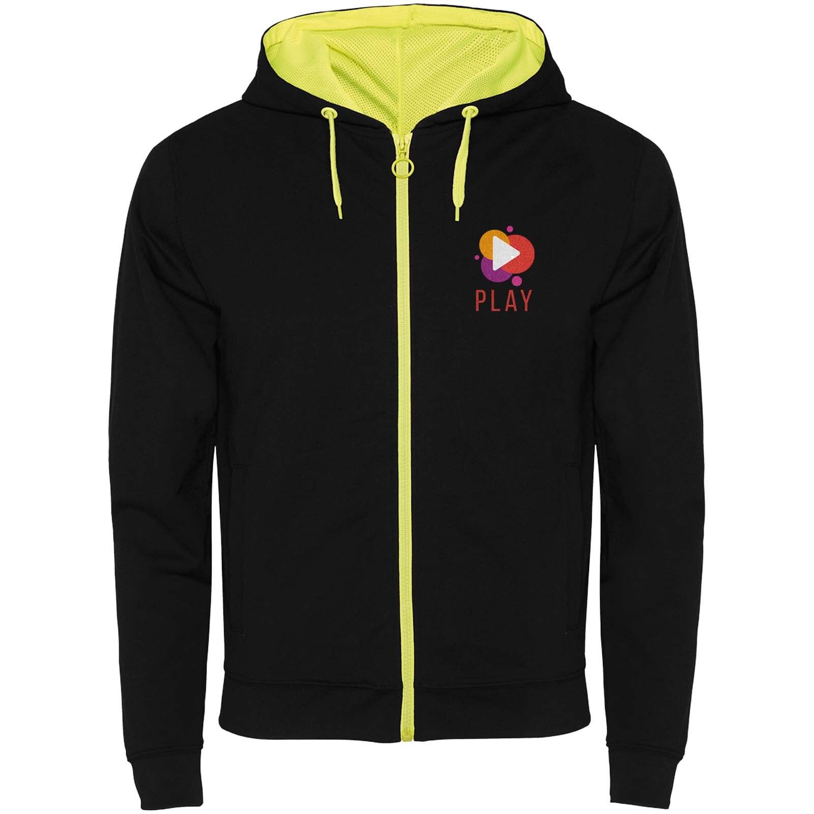 Fuji Kaputzensweatjacke  - schwarz -  fluorgelb - S-171