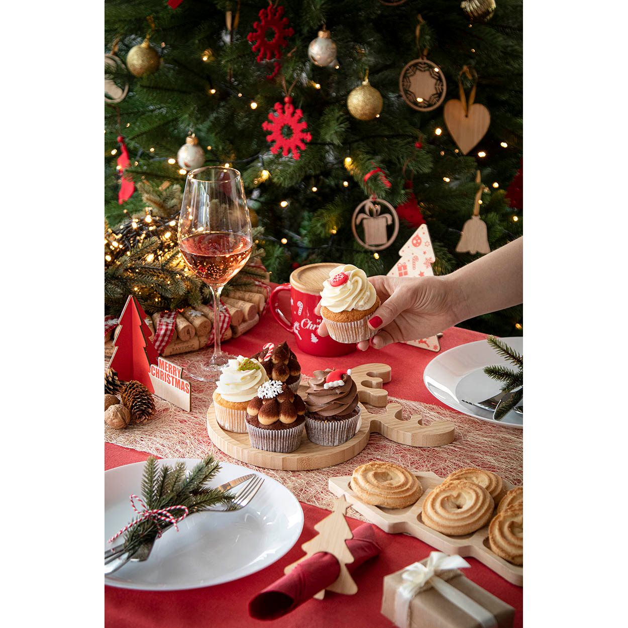 Kongle Weihnachtlicher Snackteller - natur-838