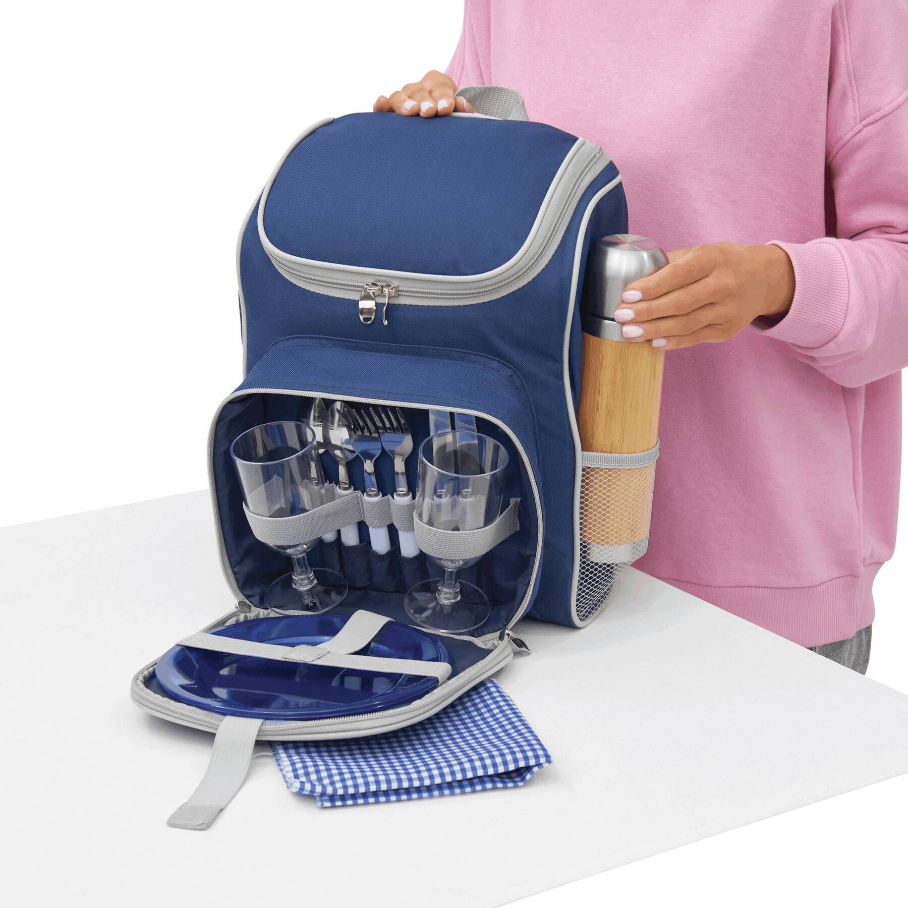 Picknick-Rucksack OUTSIDE - blau - grau-180
