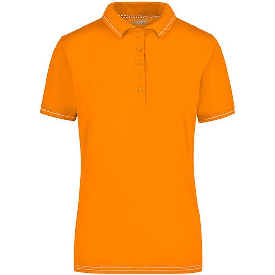 Ladies´ Elastic Polo - orange - white-571