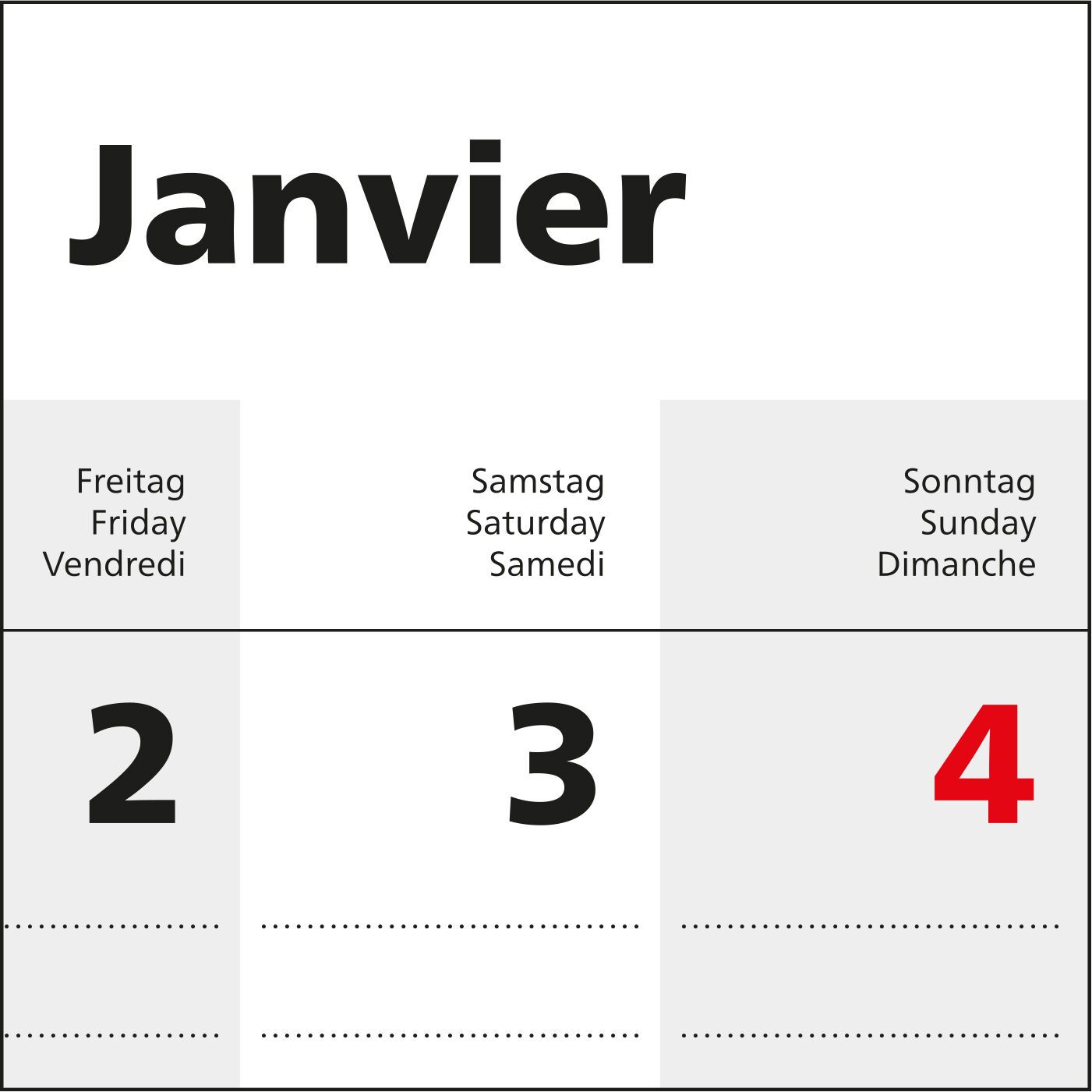 1-Monatskalender Einblatt Solo 1-202